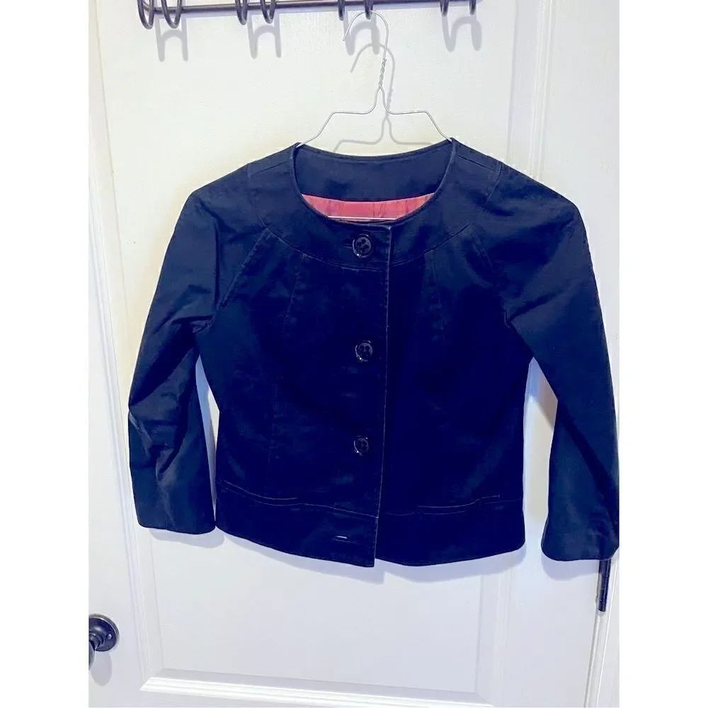 Isabel & Nina black jacket with buttons and pink lining size 6